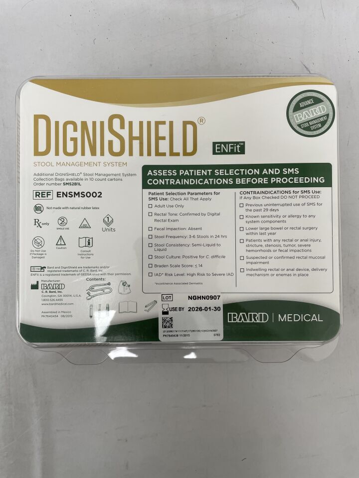 ENSMS002 - BARD - DigniShield 糞便管理系統（帶藥物輸送功能），ENFit，（EA）-（有效期至：2026-01-30）