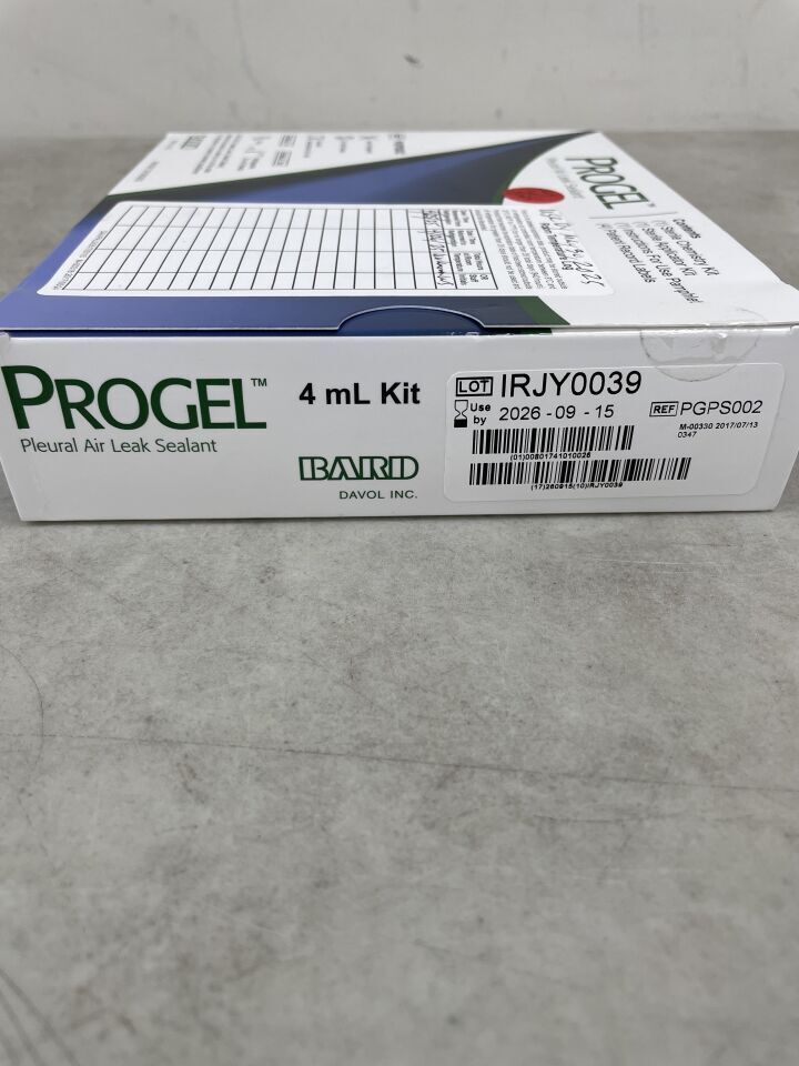 PGPS002 - BARD - Kit de sellador de fugas de aire pleural Progel, 4 ml, (Caja/1) - (Fecha de caducidad: 15/09/2026)
