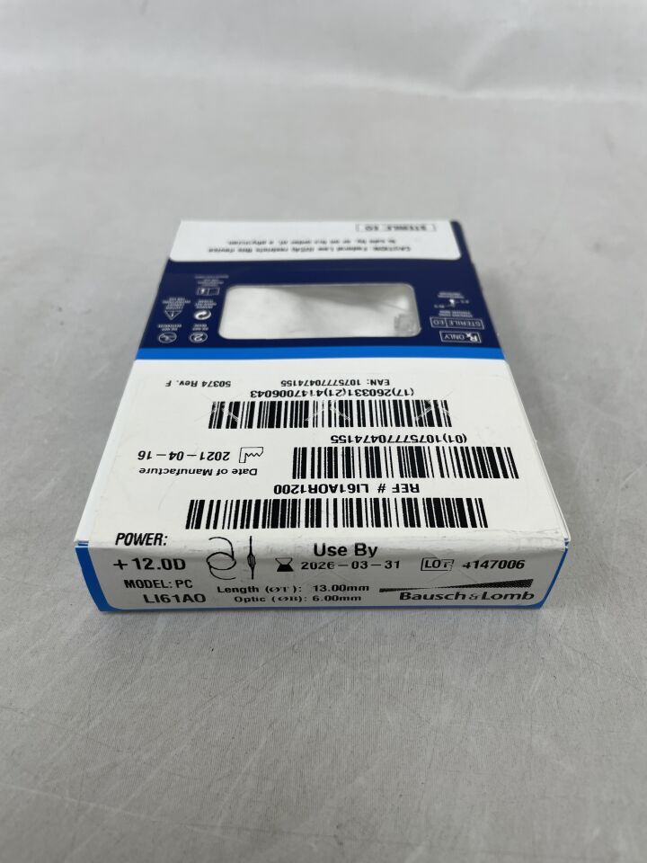 LI61AOR1200 - 博士倫 - SofPort IOL 高級光學非球面鏡片，+12.0D，（）-（有效期限：）