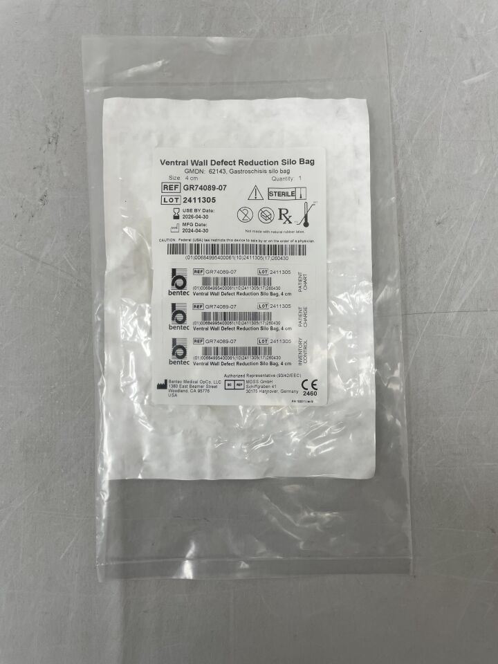 GR74089-07 - BENTEC MEDICAL - Bolsa de silo para defectos de pared ventral, 4 cm, (unidad) - (Fecha de caducidad: 30/04/2026)