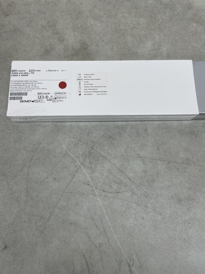 110008397 - BIOMET - Guide Pin Drill Tip, 2.8 dia. x 300 mm Length, (BX/1) - ( Expiry Date: 2029-05-17 )
