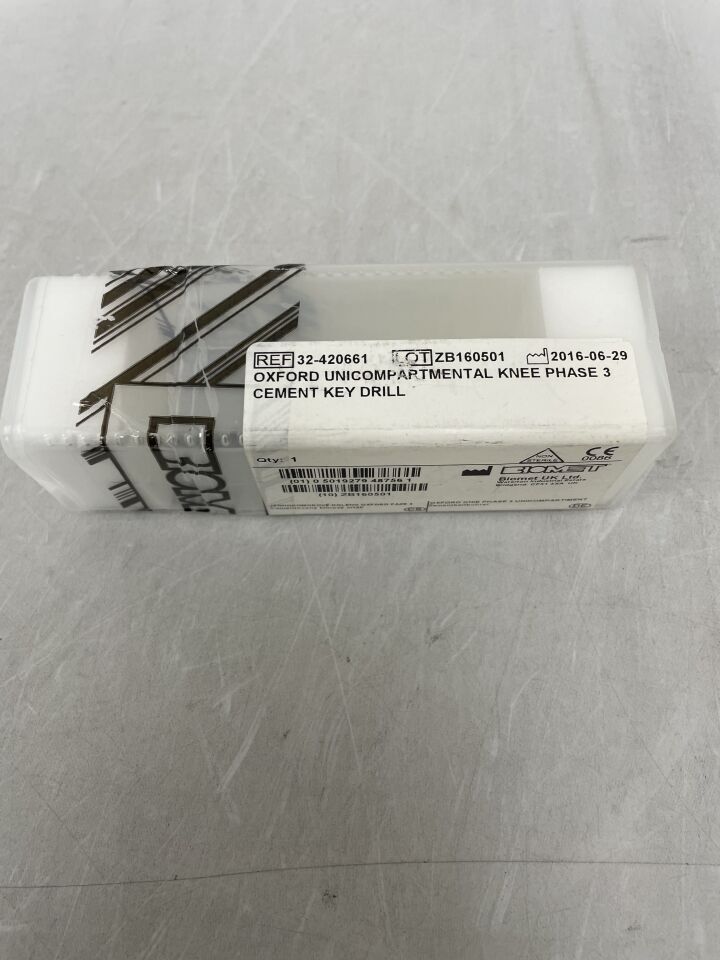 32-420661 - BIOMET - Oxford Uncompartmental Knee Phase 3 Cement Ley DrillCement Key Drill, (BX/1) - ( Expiry Date: 2099-12-31 )
