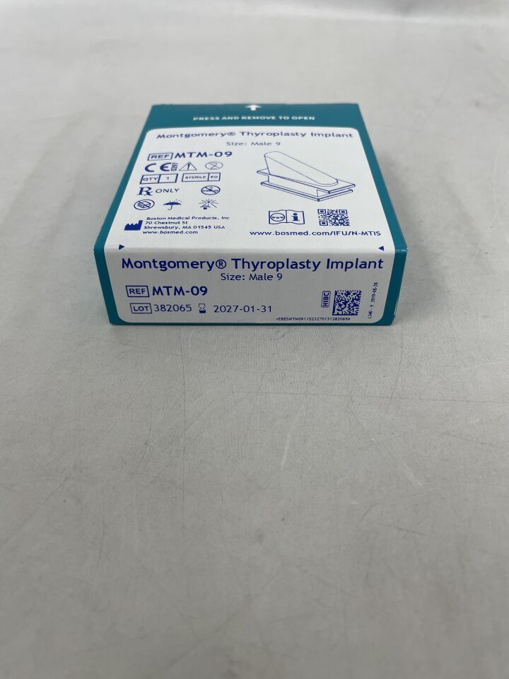 MTM-09 - BOSTON MEDICAL - Implante de tiroplastia Montgomery, macho 9, (BX/1) - (Fecha de caducidad: 31/01/2027)