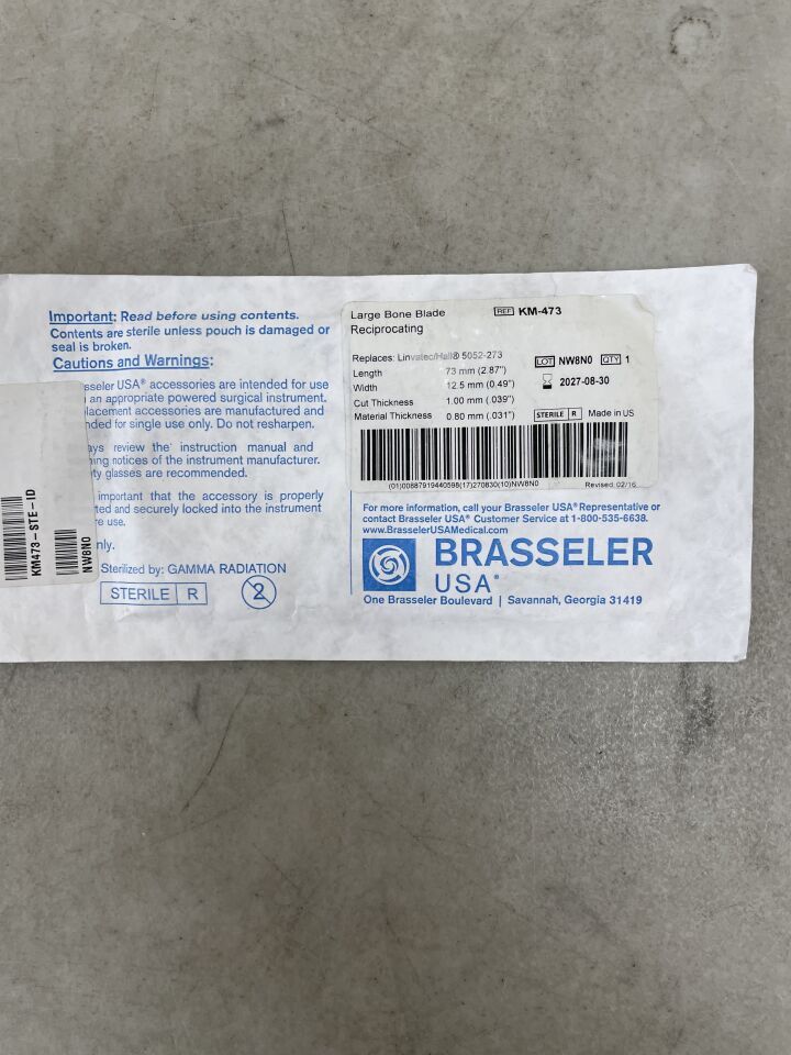 KM-473 - BRASSELER - Hoja de sierra recíproca 73,0, X, 12,5 mm, (unidad) - (Fecha de caducidad: 30/08/2027)