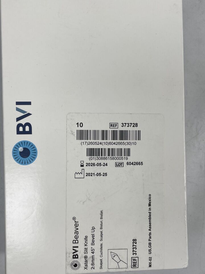 373728 - BVI - Xstar Slit Knife, 2.8mm x 45 Deg Bevel Up, (BX/10) - ( Expiry Date: 2026-05-24 )