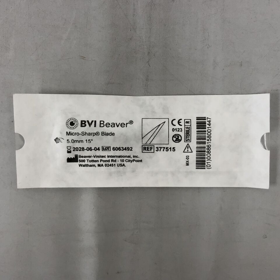 377515 - BVI - Micro-Sharpe Blade, 5.0mm, 15 degrees, (EA) - ( Expiry Date: 2028-06-04 )