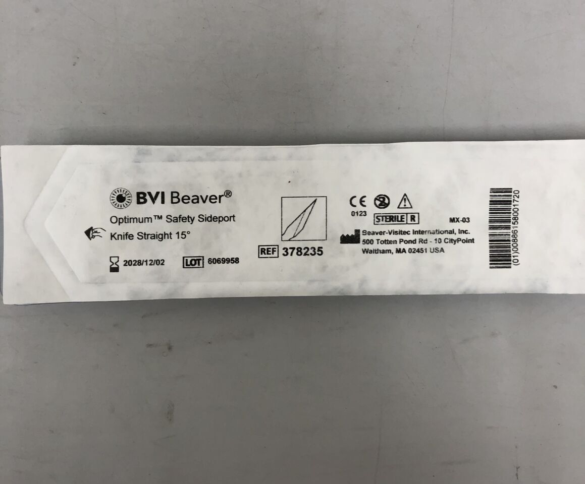 378235 - BVI - Optimum Safety Sideport Knife, Straight, 15 degrees, (EA) - ( Expiry Date: 2028-12-02 )