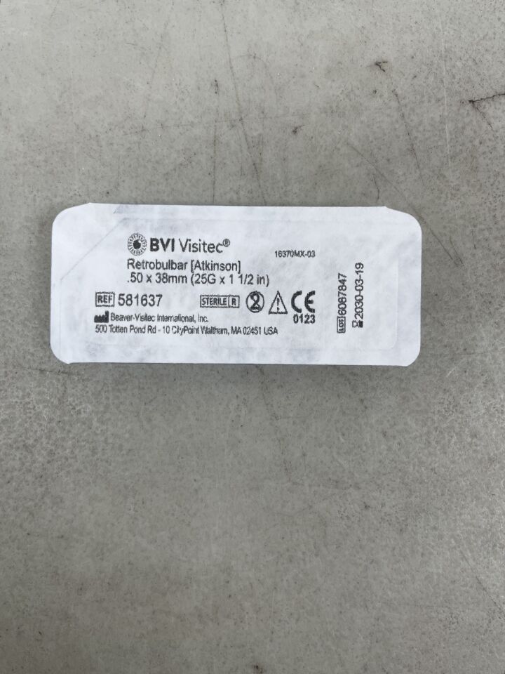 581637 - BVI - Retrobulbar (Atkinson) 25G x 1.5", (EA) - ( Expiry Date: 2030-03-19 )
