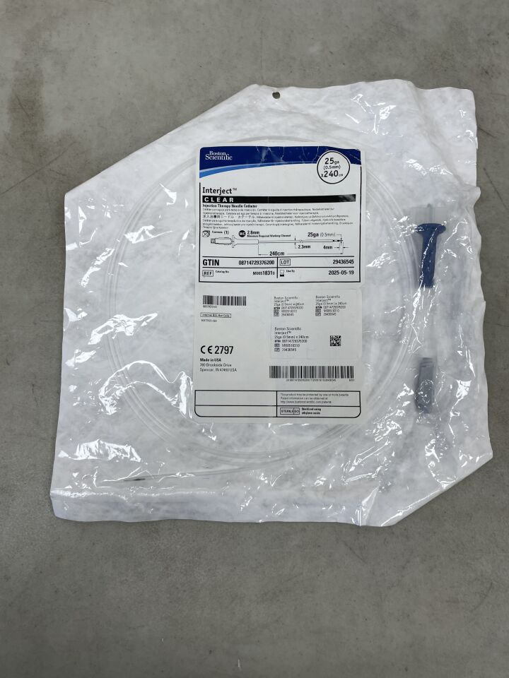 1831 - BOSTON SCIENTIFIC - Interject Injection Therapy Needle Catheter - CLEAR - 25Ga x 240cm, (EA) - ( Expiry Date: 2024-03-05 )