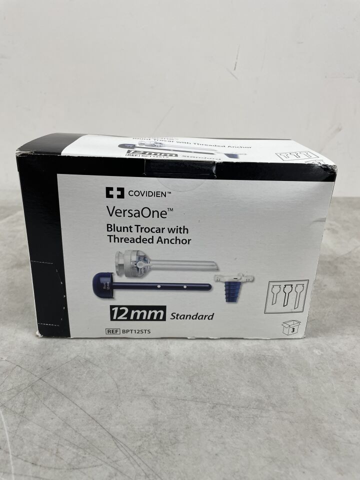 BPT12STS - COVIDIEN - VersaOne Blunt Trocar with Threaded Anchor Standard, 12mm, (BX/3) - ( Expiry Date: 2024-06-30 )