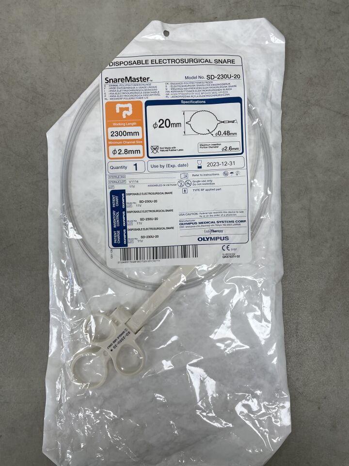 SD-230U-20 - OLYMPUS - SnareMaster 2.8mm x 230cm x 20mm, Oval Spiral
, () - ( Expiry Date: 2023-12-31 )