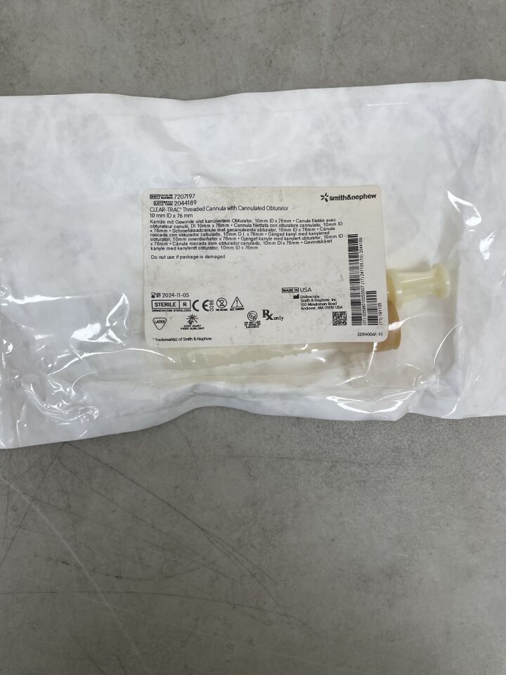 7207197 - SMITH & NEPHEW - clear-trac threaded cannula 10mm x 76mm, (EA) - ( Expiry Date: 2024-11-05 )