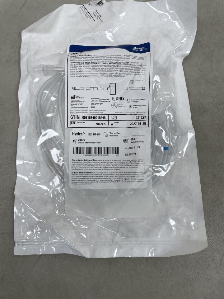 SIT-355 - BOSTON SCIENTIFIC - Sistema de tuberías de irrigación Hydra - Compatible con bombas ENDO-TECHNIK, ERBE y MEDIVATORS (unidades) - (Fecha de caducidad: 25/01/2027)