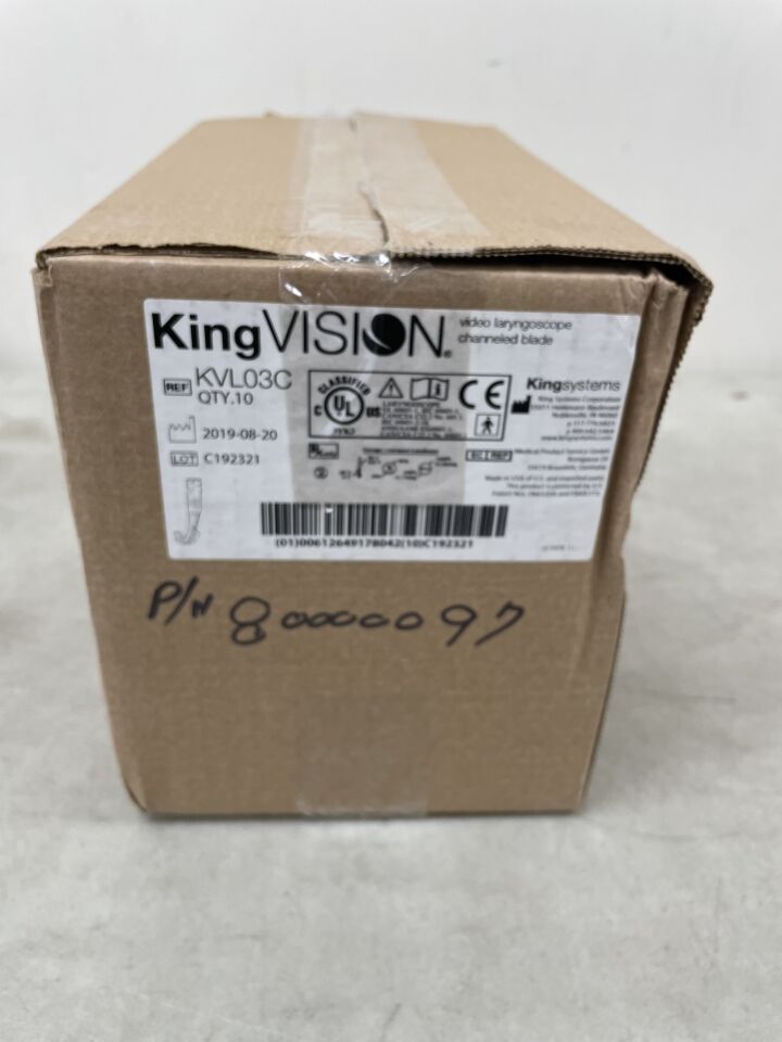 KVL03C - KING SYSTEMS - King Vision 視訊喉鏡通道式刀片 #3，（10 片裝）-（有效期至：2099 年 12 月 31 日）