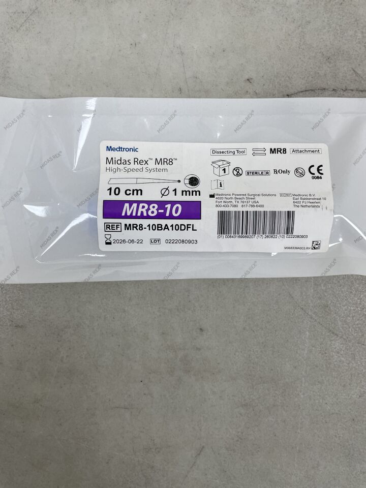 MR8-10BA10DFL  -  MEDTRONIC  -  Midas Rex MR8 High-Speed Surgical Tool, Ball Diamond Fine Long Cutting Burr, 10cm x 1mm , ( EA )  -  ( Expiry Date : 2026-06-22 )