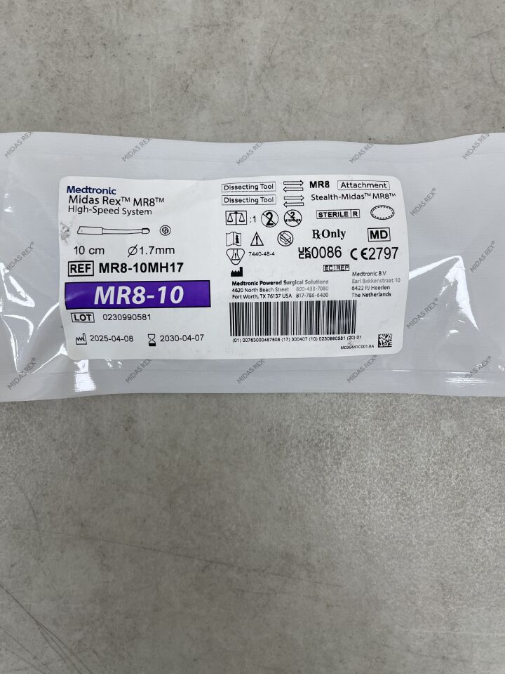 MR8-10MH17  -  MEDTRONIC  -  Midas Rex MR8 High-Speed Surgical Tool, Match Head Fluted Cutting Burr, 10cm x 1.7mm , ( EA )  -  ( Expiry Date : 2030-04-07 )