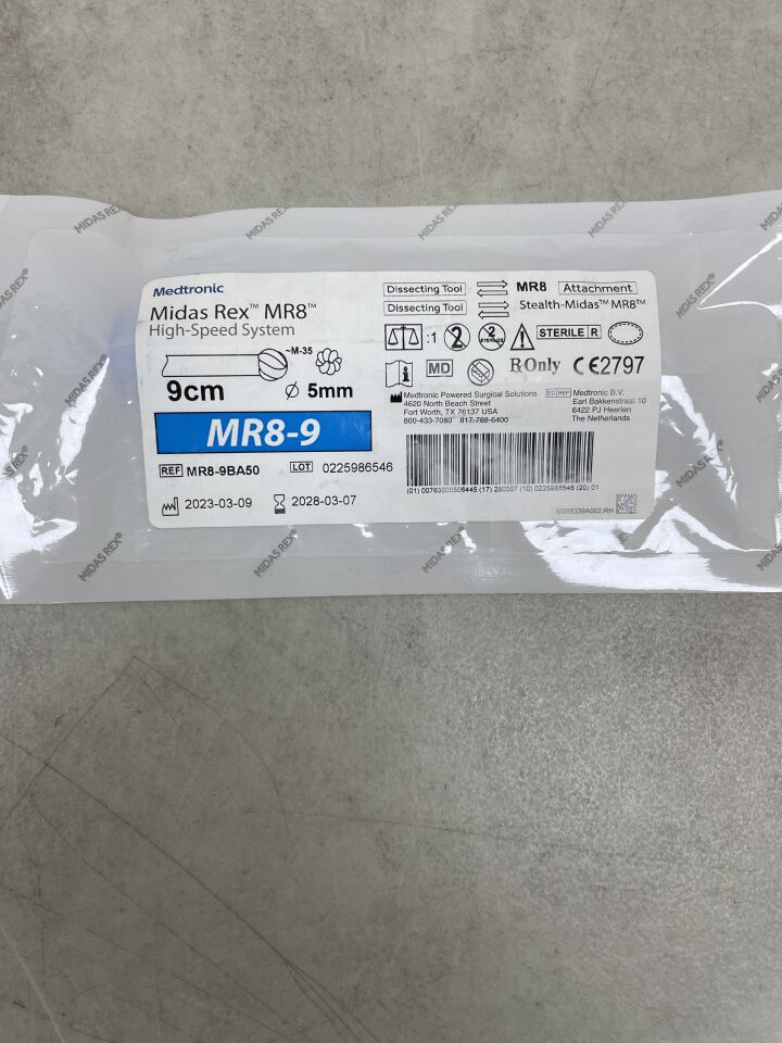 MR8-9BA50  -  MEDTRONIC  -  Midas Rex Legend, Ball Fluted 9cm, 5mm , ( EA )  -  ( Expiry Date : 2028-03-07 )