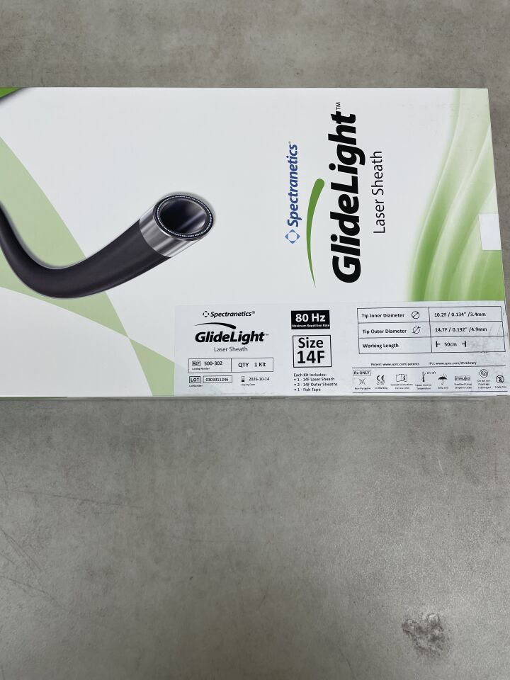 500-302  -  SPECTRANETICS  -  GlideLight Laser Sheath, 14 Fr x 50 cm Working Length , ( BX/1 )  -  ( Expiry Date : 2026-10-14 )