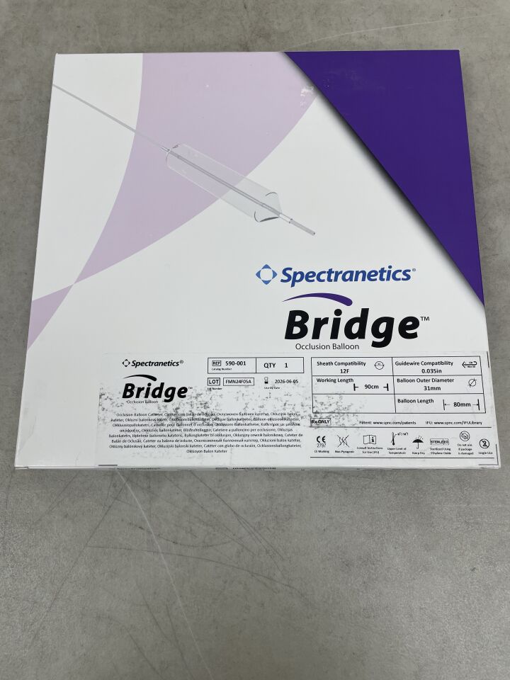 590-001  -  SPECTRANETICS  -  Bridge Occlusion Balloon Catheter, 20 dia. x 80 mm Balloon Length, 4 mm OD x 90 cm Length , ( BX/1 )  -  ( Expiry Date : 2026-06-05 )
