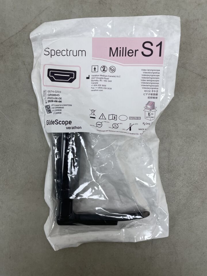 0574-0203  -  VERATHON MEDICAL  -  GlideScope Spectrum Video Laryngoscope Miller S1, HDMI , ( EA )  -  ( Expiry Date : 2026-06-06 )