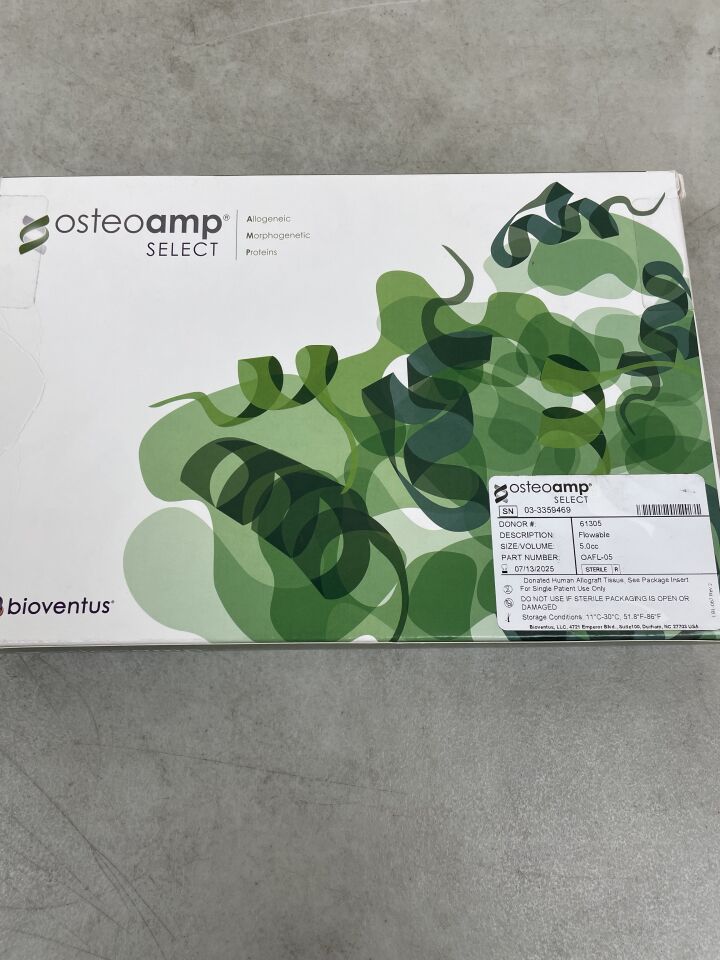 OAFL-05 - BIOVENTUS - Osteoamp Select Flowable 5.0cc , donated human allograft tissue, (BX/1) - ( Expiry Date: 2025-07-13 )