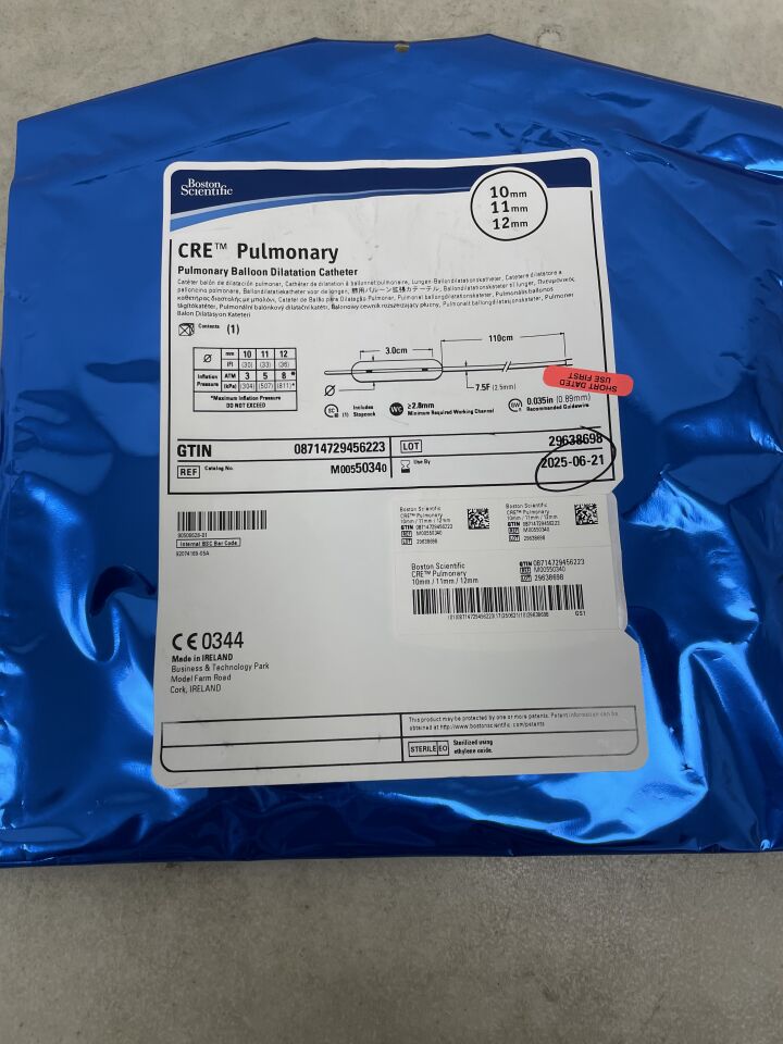 5034 - BOSTON SCIENTIFIC - CRE Pulmonary Balloon Dilatation Catheter - 10mm x 11mm x 12mm, (EA) - ( Expiry Date: 2025-06-21 )