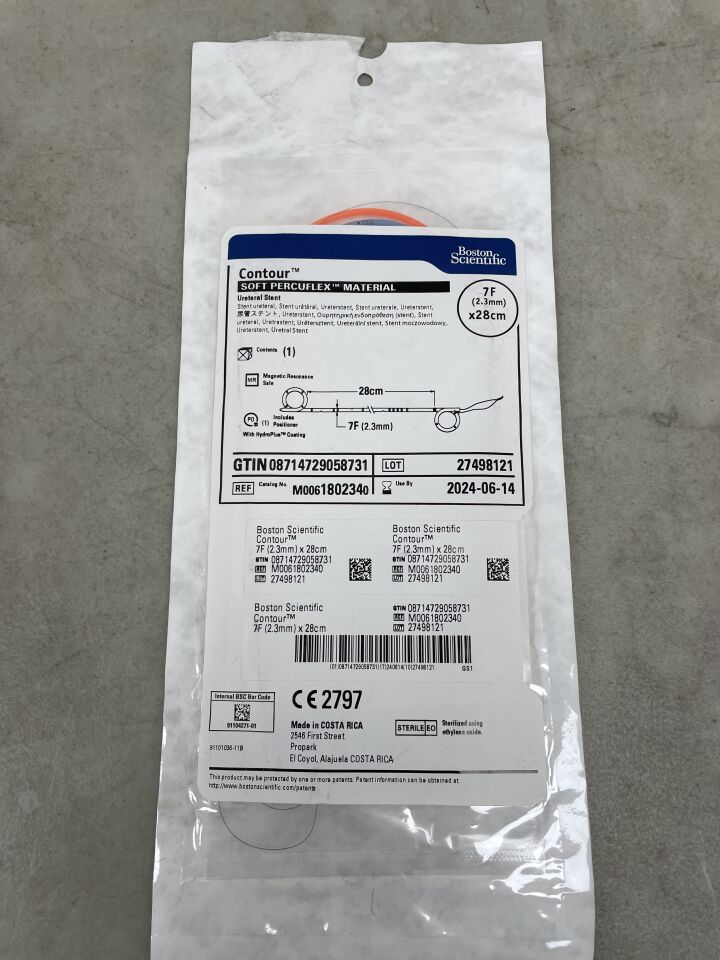 180234 - BOSTON SCIENTIFIC - Contour Soft Percuflex Plus Ureteral Stent, 7 Fr Dia. X 28cm, (EA) - ( Expiry Date: 2024-06-14 )