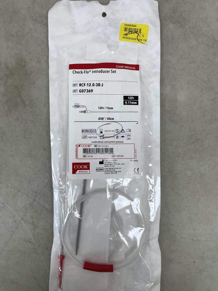 G07369 - COOK - performer introducer set w/wire 12f x 13cm, (EA) - ( Expiry Date: 2025-07-20 )