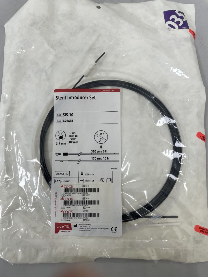 G22684 - COOK - Stent Introducer Set 10F/6F x 320cm, (EA) - ( Expiry Date: 2025-08-08 )