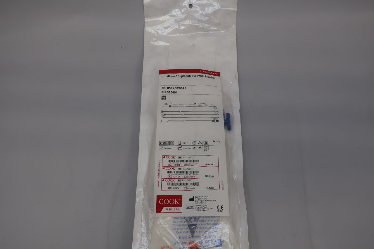 G30404 - COOK - Ultrathane Suprapubic Catheter Set with Mac-Loc, 12 Fr Size, 25 cm Length, (EA) - ( Expiry Date: 2022-09-25 )