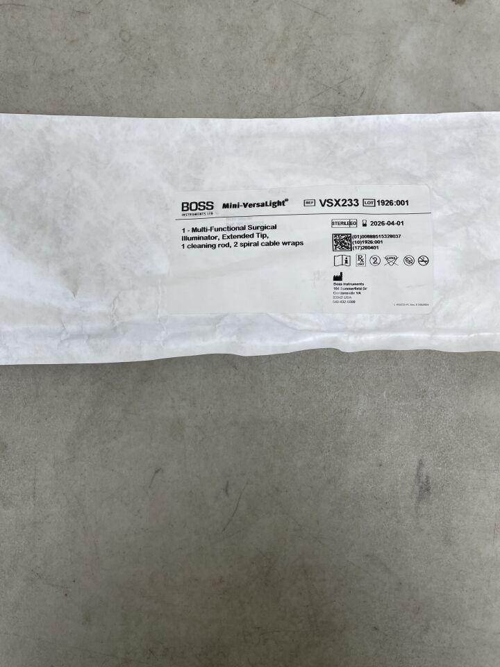 VSX233 - BOSS - VersaLight 迷你手術照明器（帶加長 Frazier 尖端），（EA）-（有效期至：2026-04-01）