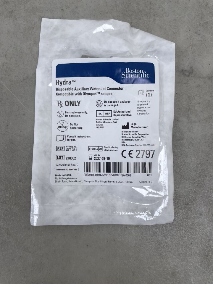 SIT-361 - BOSTON SCIENTIFIC - Conector auxiliar de chorro de agua desechable Hydra - (Unidad) - (Fecha de caducidad: 10/03/2027)