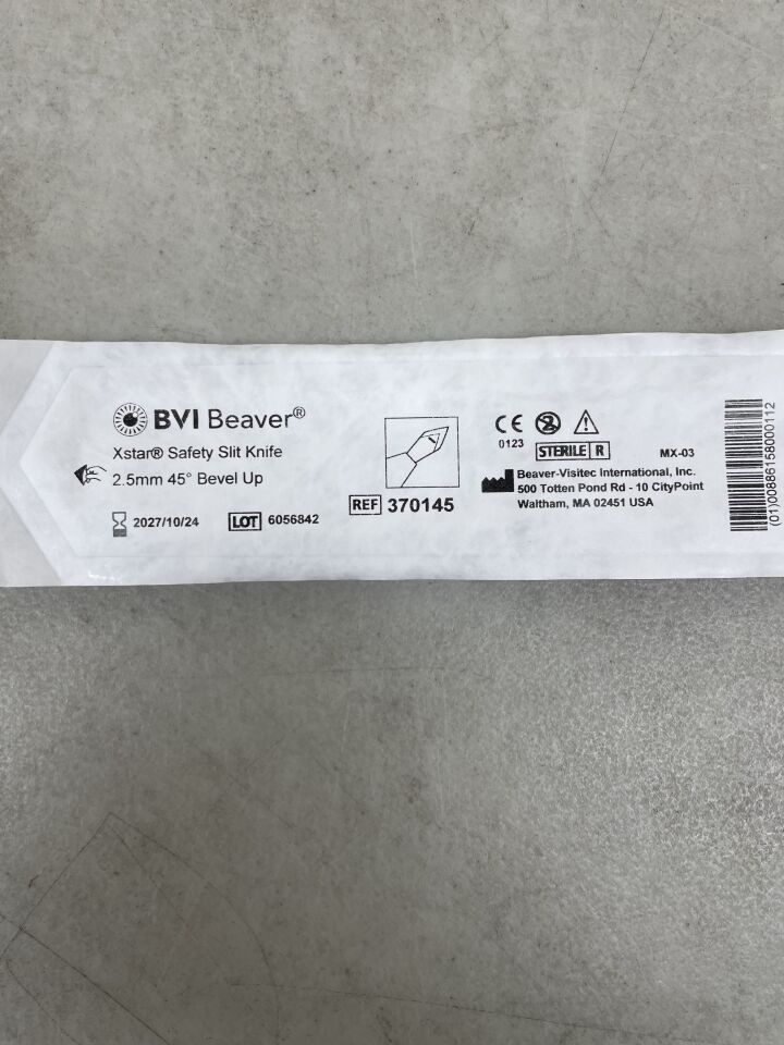370145 - BVI - Xstar Safety Slit Knife 2.5mm 45degree Bevel Up, (EA) - ( Expiry Date: 2027-10-24 )