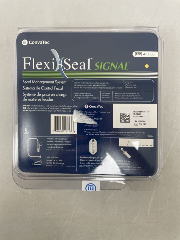 418000 - CONVATEC - Sistema de gestión fecal FlexiSeal Signal (FMS), ( EA ) - ( Fecha de caducidad : 01/08/2028 )
