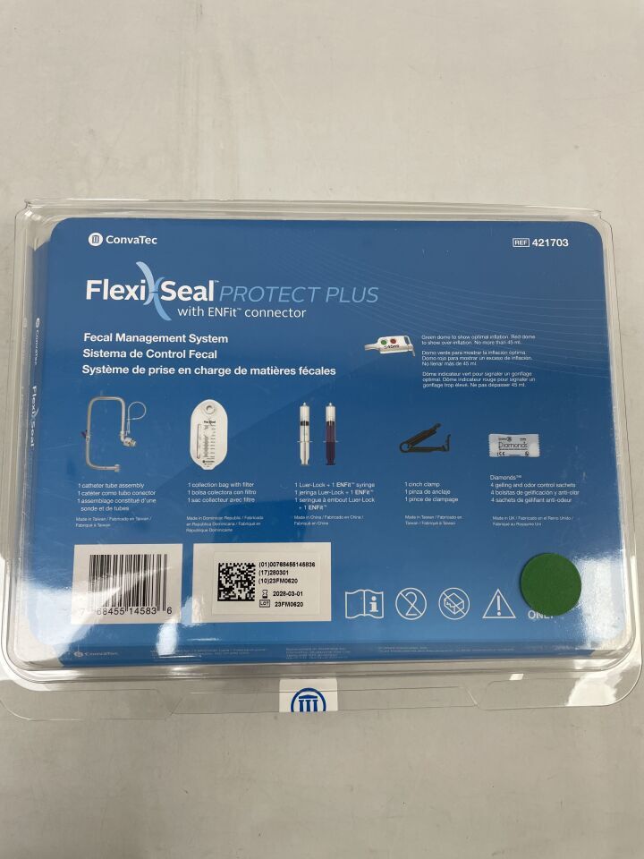 421703 - CONVATEC - flexiseal protect plus fecal management system (fms) w/enfit & one bag, (EA) - ( Expiry Date: 2028-03-01 )