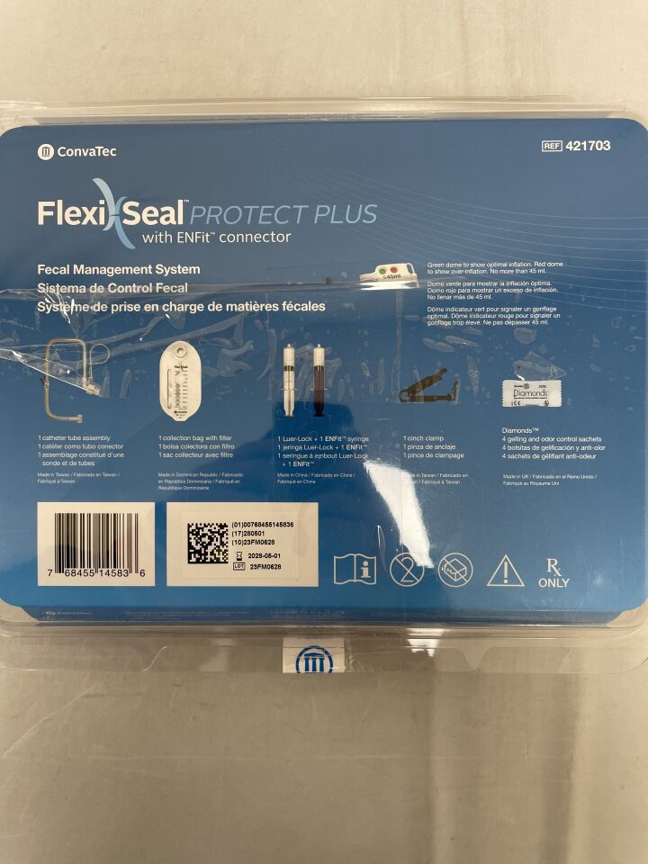 421703 - CONVATEC - FlexiSeal Protect Plus Fecal Management System (FMS) w/ENFit & One Bag, (EA) - ( Expiry Date: 2028-05-01 )