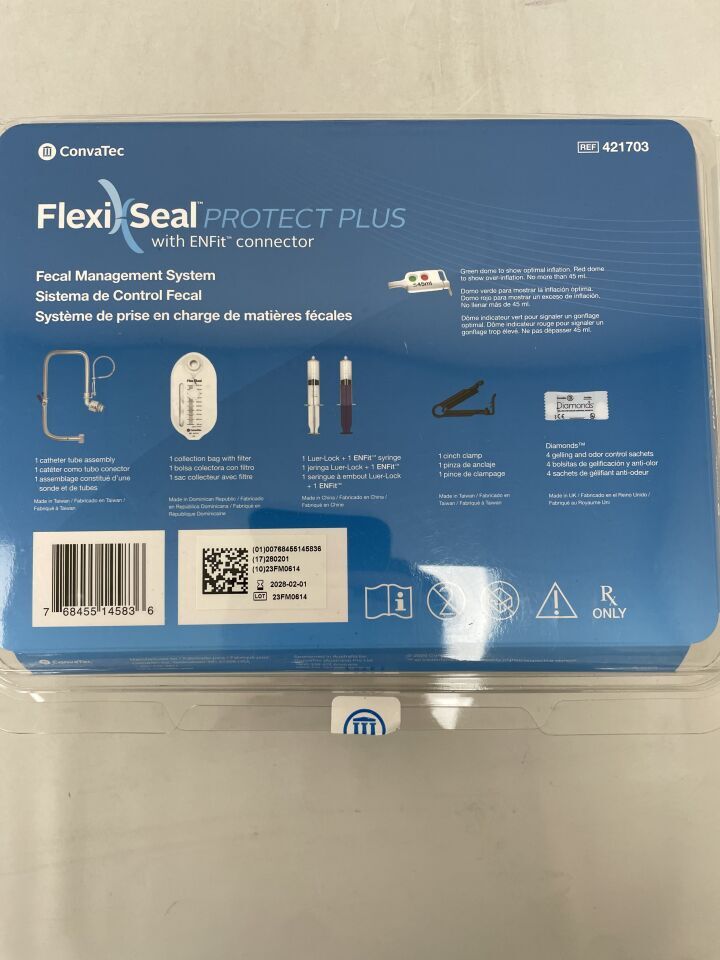 421703 - CONVATEC - flexiseal protect plus fecal management system (fms) w/enfit & one bag, (EA) - ( Expiry Date: 2028-02-01 )