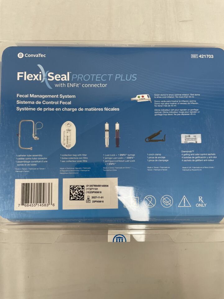 421703 - CONVATEC - flexiseal protect plus fecal management system (fms) w/enfit & one bag, (EA) - ( Expiry Date: 2027-11-01 )