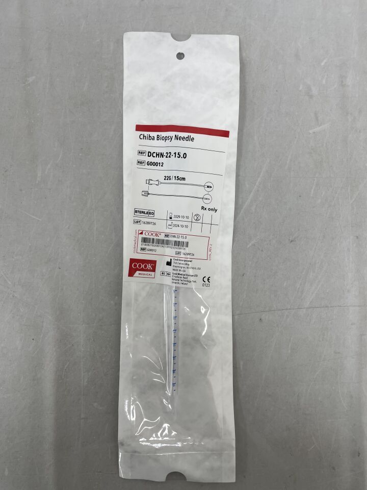 G00012 - COOK - Aguja de biopsia Chiba - DCHN-22-15.0 - 22G x 15cm, (unidad) - (Fecha de caducidad: 10/10/2029)