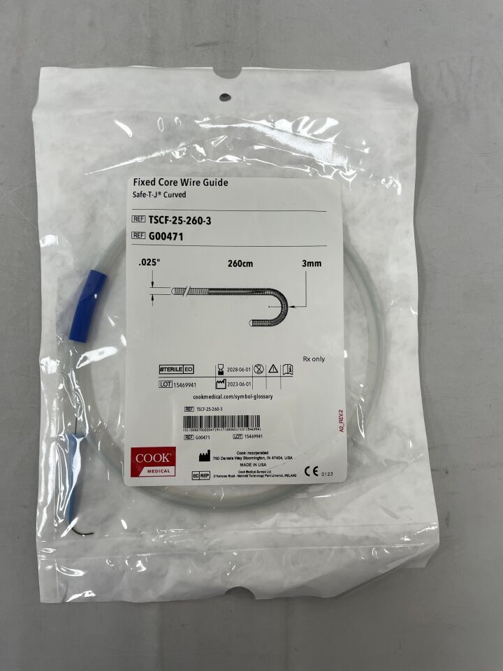 G00471 - COOK - Guía de alambre con núcleo fijo Safe-TJ Tip, 0,025" x 260 cm, (unidad) - (Fecha de caducidad: 01/06/2028)