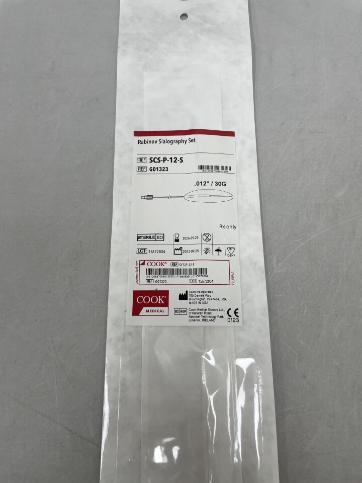 G01323 - COOK - Rabinov Sialography Catheter, 0.012 in. dia. Tip, 30 cm Tubing Length, (EA) - ( Expiry Date: 2026-09-25 )