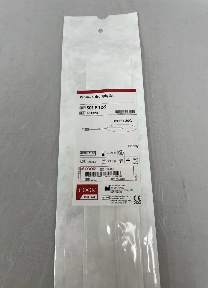 G01323 - COOK - Rabinov Sialography Catheter, 0.012 in. dia. Tip, 30 cm Tubing Length, (EA) - ( Expiry Date: 2026-10-02 )