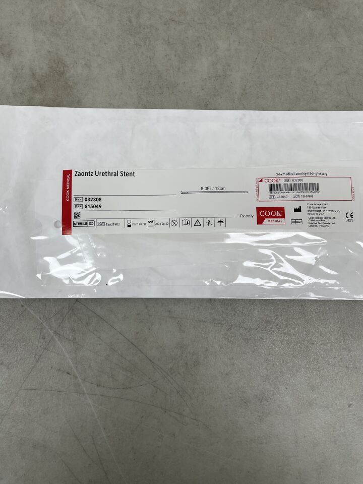 G15049 - COOK - Zaontz Urethral Stent 8F x 12cm, (EA) - ( Expiry Date: 2026-08-30 )