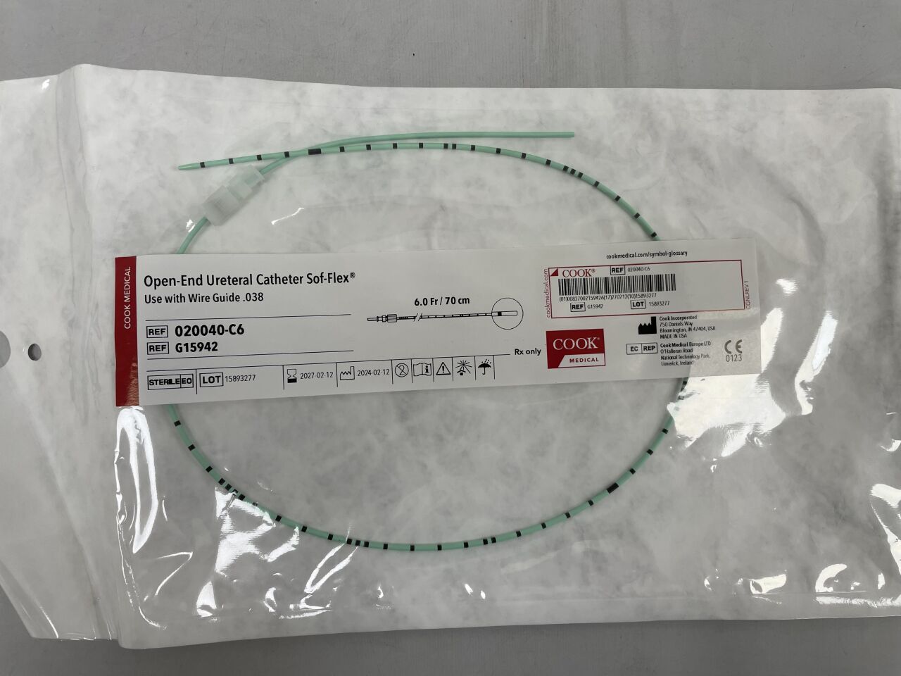 G15942 - COOK - 開口式輸尿管導管 sof-flex 6f x 70cm，0.040"，（EA）-（有效期至：2027-02-12）