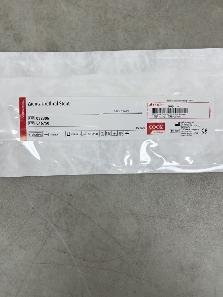 G16758 - COOK - Zaontz 尿道支架 6F x 12cm，（EA）-（有效期至：2028-03-14）
