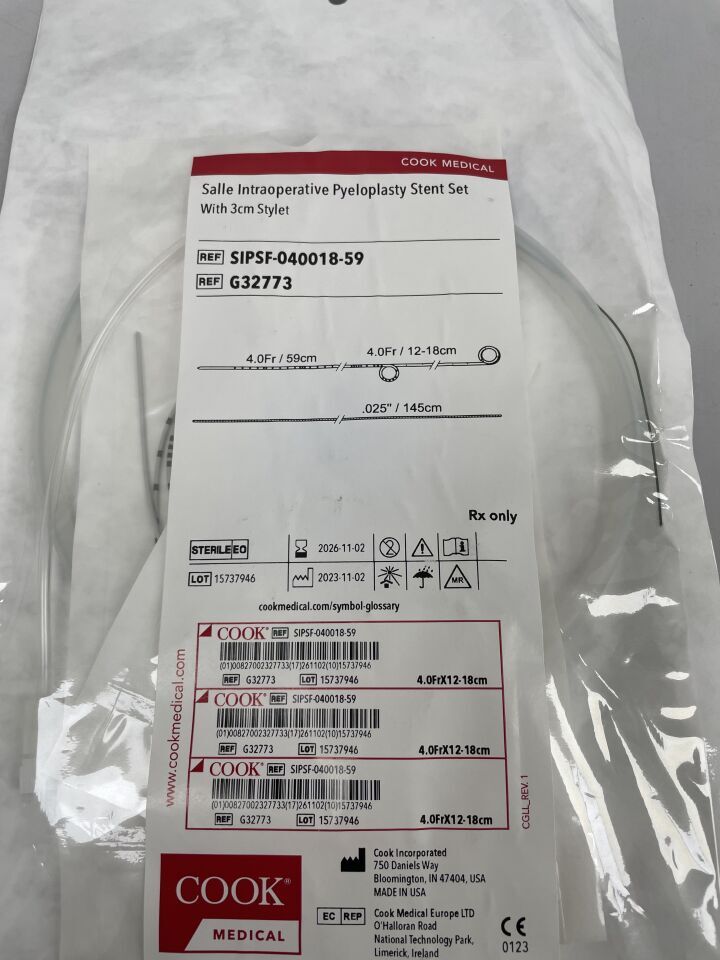 G32773 - COOK - Juego de stent para pieloplastia intraoperatoria Salle con estilete de 3 cm (unidad) - (Fecha de caducidad: 02/11/2026)
