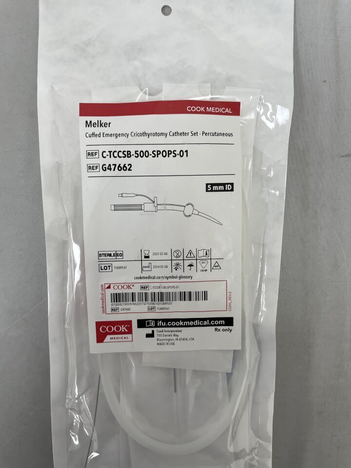 G47662 - COOK - 帶袖緊急環甲膜切開術導管套裝 5mm，（EA）-（有效期至：2027-02-06）