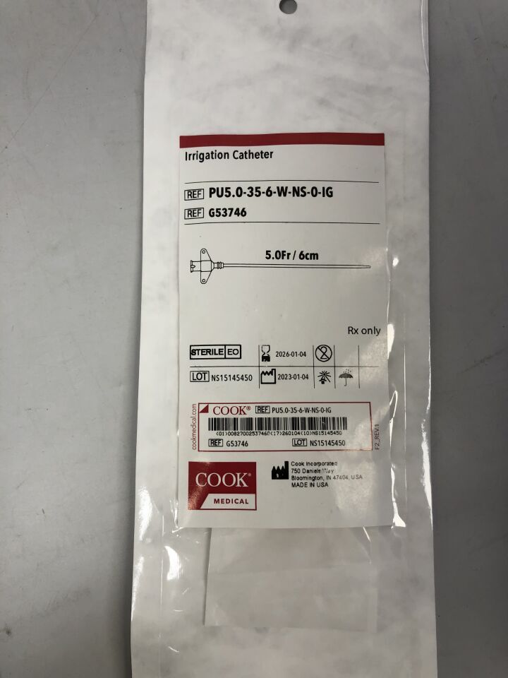 G53746 - COOK - 灌注導管，5F X 6cm，（EA）-（有效期至：2026-01-04）
