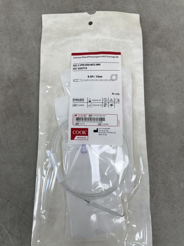 G55715 - COOK - Fuhrman 胸膜/氣胸心包引流套裝 8.5F x 15cm，（EA）-（有效期至：2026-04-18）
