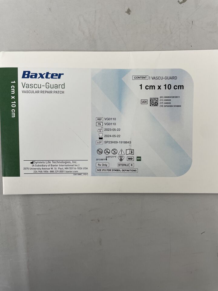 VG0110 - BAXTER - Vascu-Guard Vascular Repair Patch, 1cm x 10cm, (BX/1) - ( Expiry Date: 2024-05-22 )